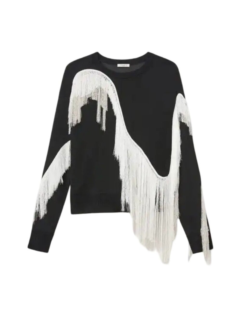 Lafayette 148 New York Embroidered Fringe Crewneck Sweater